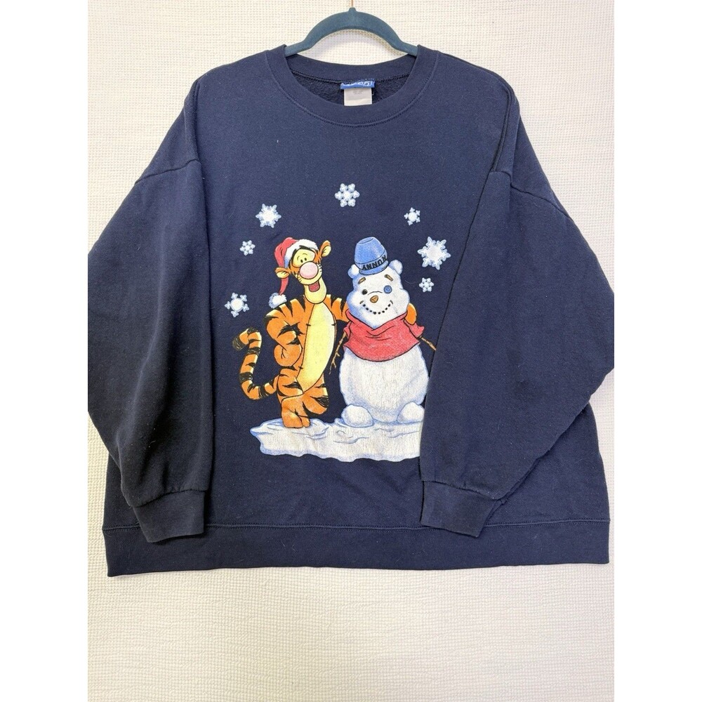 VTG Winnie the Pooh Disney 90’s Crew Neck Pull Over Women Christmas Sweater L/XL